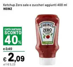 Iper La Grande Ketchup Zero sale e zuccheri aggiunti HEINZ offerta