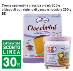 Iper La Grande Crema spalmabile classica o dark o biscotti con ripieno di cacao e nocciola SZ offerta