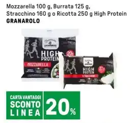 Iper La Grande Mozzarella, Burrata , Stracchino o Ricotta High Protein GRANAROLO offerta