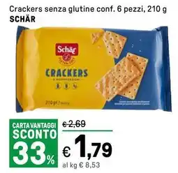 Iper La Grande Crackers senza glutine SCHÄR offerta