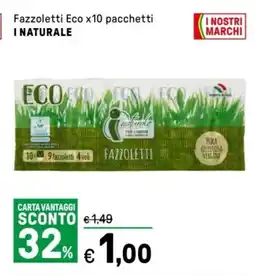 Iper La Grande Fazzoletti Eco x10 pacchetti I NATURALE offerta