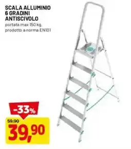 DPiù Scala alluminio 6 gradini antiscivolo offerta