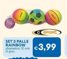 MD Discount SET 3 PALLE RAINBOW GSPORT offerta