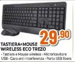 Expert Tastiera+mouse wireless eco trezo trust offerta