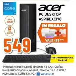 Expert acer PC DESKTOP ASPIREXC178 offerta