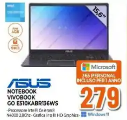 Expert Asus NOTEBOOK VNOBOOK GO E510KABR136WS offerta