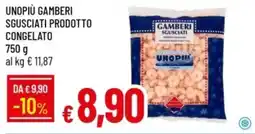 IperFamila Unopiù gamberi sgusciati prodotto congelato offerta