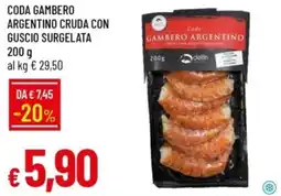 IperFamila Coda gambero argentino cruda con guscio surgelata offerta
