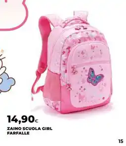 Coop ZAINO SCUOLA GIRL FARFALLE offerta