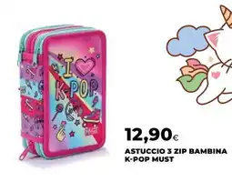 Coop ASTUCCIO 3 ZIP BAMBINA K-POP MUST offerta