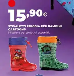 Coop STIVALETTI PIOGGIA PER BAMBINI CARTOONS offerta