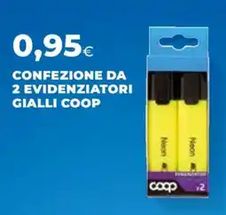Coop Confezione da 2 evidenziatori gialli Coop offerta