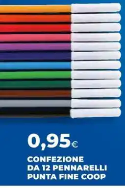 Coop Confezione da 12 pennarelli punta fine Coop offerta