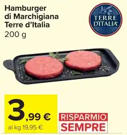 Carrefour Market Hamburger di Marchigiana Terre d'Italia offerta