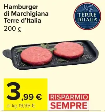Carrefour Market Hamburger di Marchigiana Terre d'Italia offerta