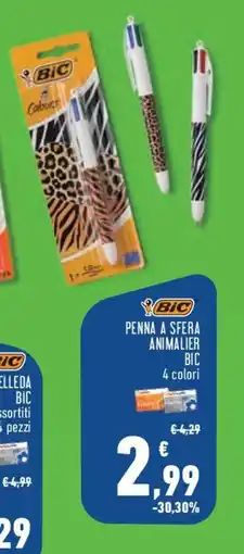 Conad Superstore penna a sfera animalier BIC offerta