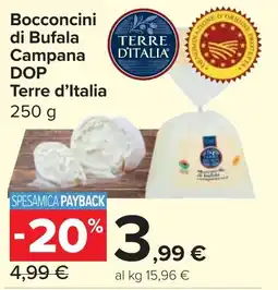 Carrefour Market Bocconcini di Bufala Campana DOP Terre d'Italia offerta