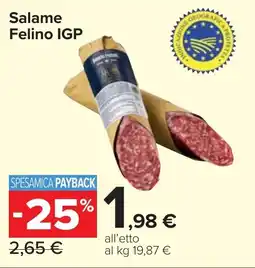 Carrefour Market Salame Felino IGP offerta