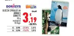 Conad Superstore Blocchi spiralati a4 animals DONKEYS offerta