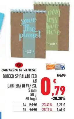 Conad Superstore blocco spiralato eco CARTIERA DI VARESE offerta
