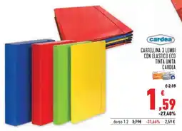 Conad Superstore Cartellina 3 lembi con elastico eco tinta unita CARDEA offerta
