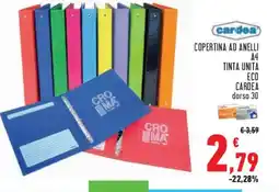 Conad Superstore Copertina ad anelli a4 tinta unita eco CARDEA offerta