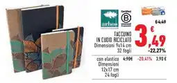 Conad Superstore Taccuino in cuoio riciclato ARBOS offerta