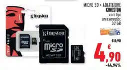 Conad Superstore Micro sd + adattatore KINGSTON offerta