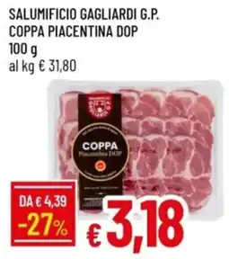 IperFamila Salumificio gagliardi g.p. coppa piacentina dop offerta