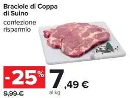 Carrefour Braciole di coppa di suino offerta