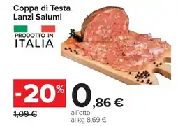 Carrefour Coppa di Testa Lanzi Salumi offerta