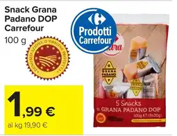 Carrefour Snack grana padano dop CARREFOUR offerta