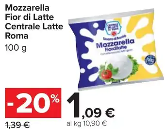Carrefour Mozzarella Fior di Latte Centrale Latte Roma offerta