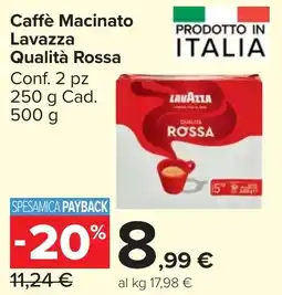 Carrefour Market Caffè Macinato Lavazza Qualità Rossa offerta