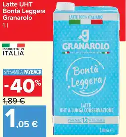 Carrefour Market Latte UHT Bontà Leggera Granarolo offerta