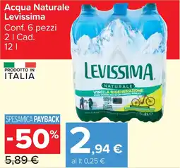 Carrefour Market Acqua Naturale Levissima offerta