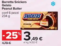 Carrefour Barretta SNICKERS Gelato Peanut Butter offerta