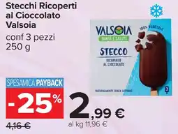 Carrefour Stecchi Ricoperti al Cioccolato VALSOIA offerta