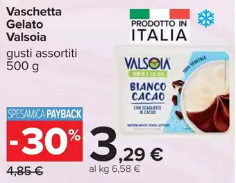 Carrefour Vaschetta Gelato Valsoia offerta