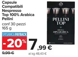 Carrefour Capsule compatibili nespresso PELLINI TOP offerta
