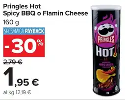 Carrefour PRINGLES Hot spicy bbq o flamin cheese offerta