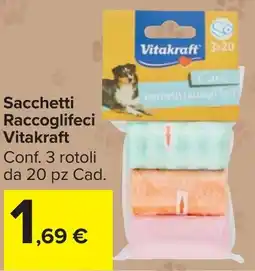 Carrefour Market Sacchetti Raccoglifeci Vitakraft offerta