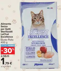 Carrefour Market Alimento Secco per Gatti Sterilizzati LeChat Excellence Gusto Pollo offerta