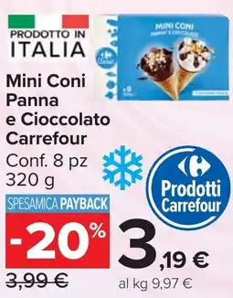 Carrefour Market Mini Coni Panna e Cioccolato Carrefour offerta
