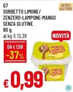 IperFamila G7 sorbetto limone/ zenzero-lampone-mango senza glutine offerta