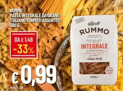 IperFamila Rummo pasta integrale da grano italiano formati assortiti offerta