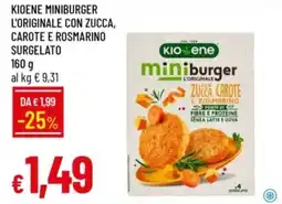 IperFamila Kioene miniburger l'originale con zucca, carote e rosmarino surgelato offerta
