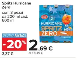 Carrefour Spritz Hurricane Zero PRONTO DA BERE offerta
