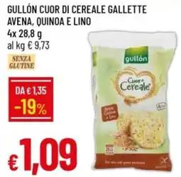 IperFamila Gullón cuor di cereale gallette avena, quinoa e lino offerta
