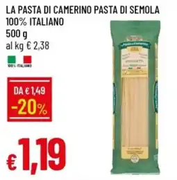 IperFamila La pasta di camerino pasta di semola 100% italiano offerta